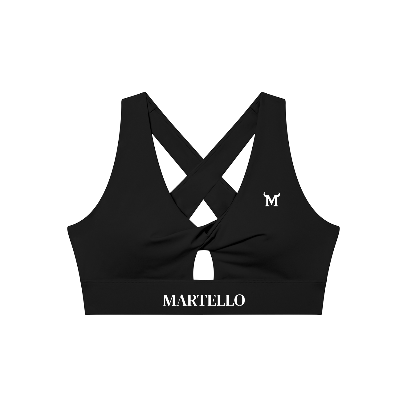 Martello Women's Twist Front V-Neck Sports Bra