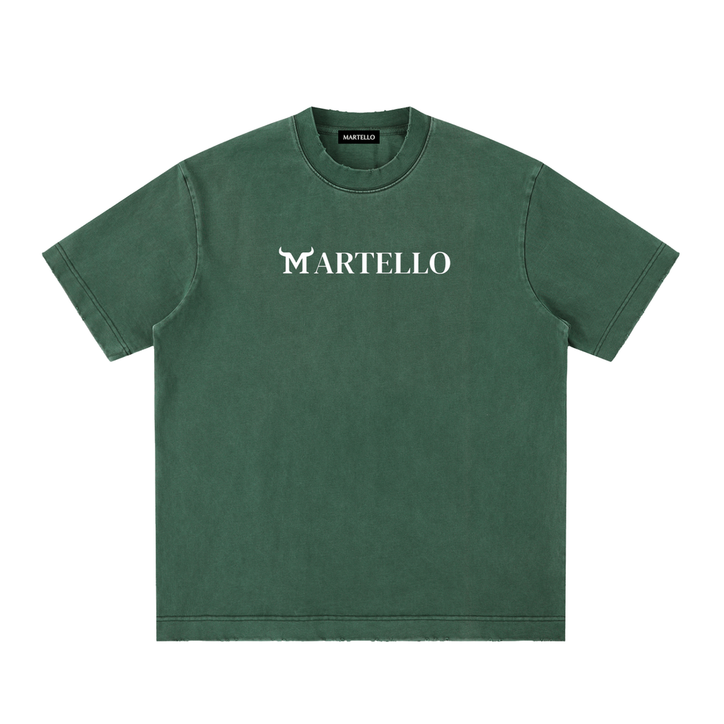Martello Heavyweight Vintage Washed Frayed T-Shirt