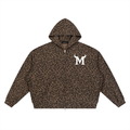 Martello Leopard Print Full Zip Hoodie