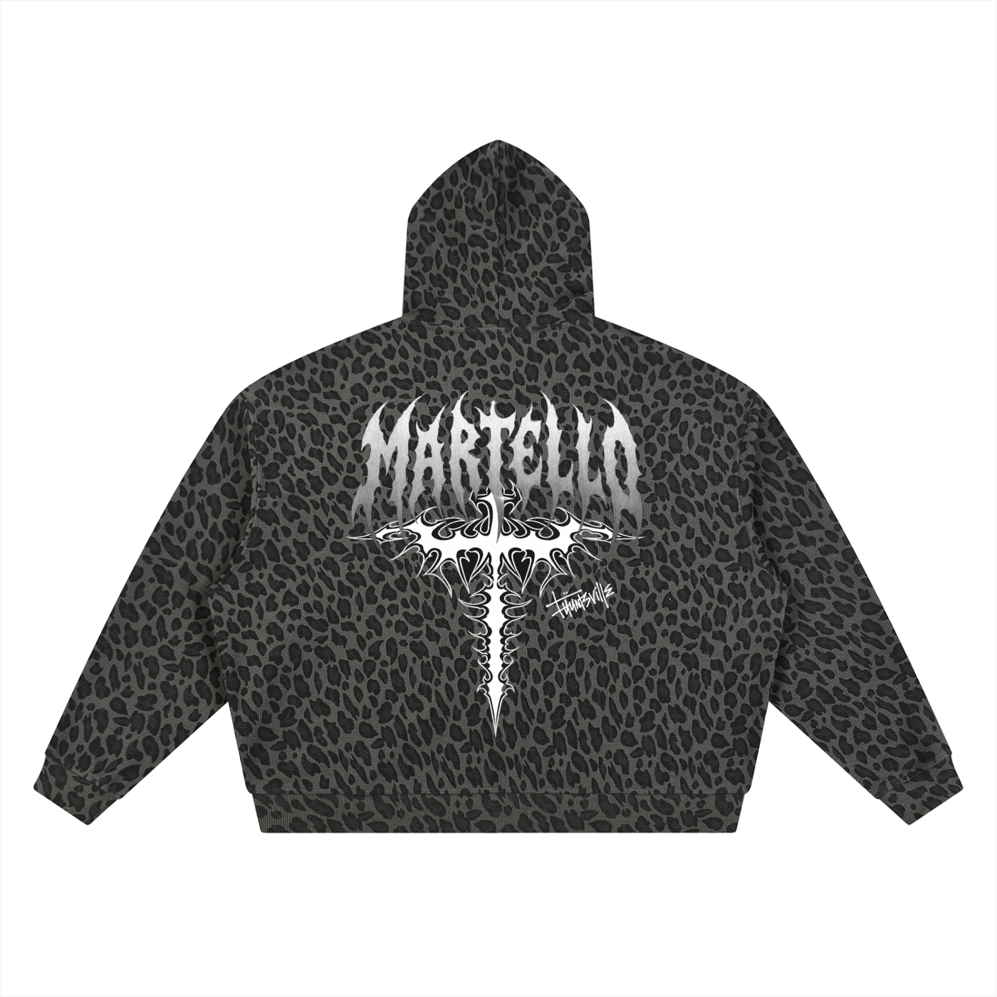 Martello Leopard Print Full Zip Hoodie