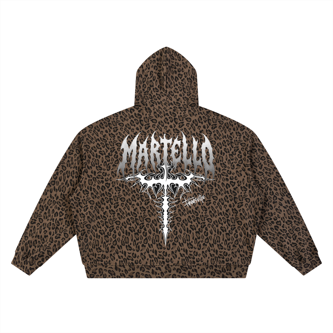 Martello Leopard Print Full Zip Hoodie