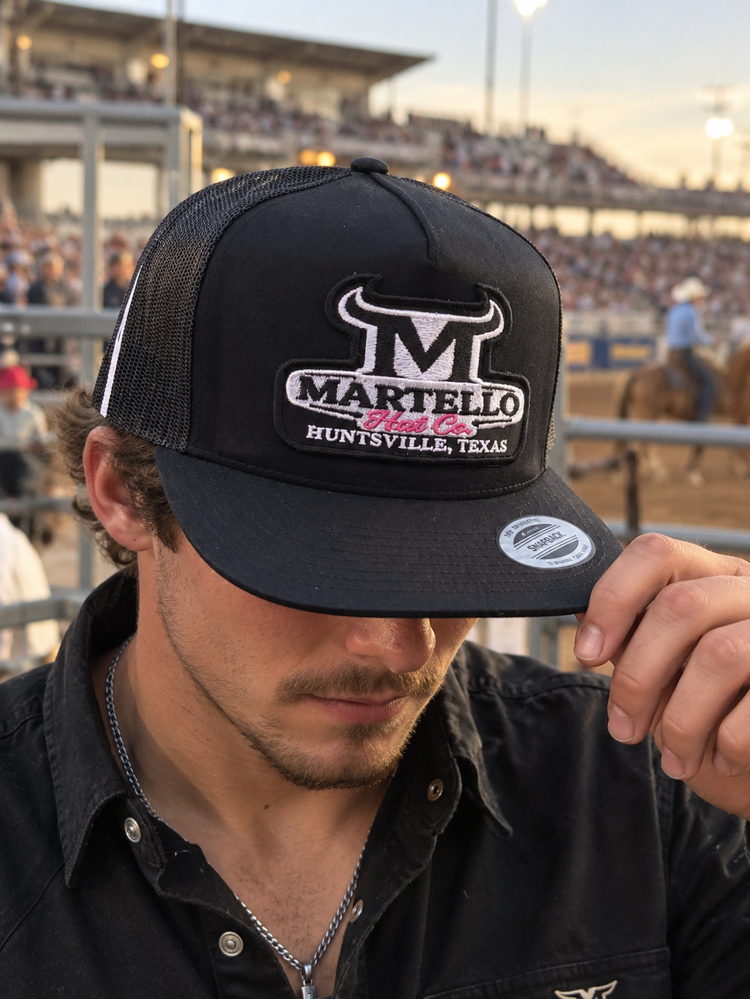 Black and Pink Martello Trucker