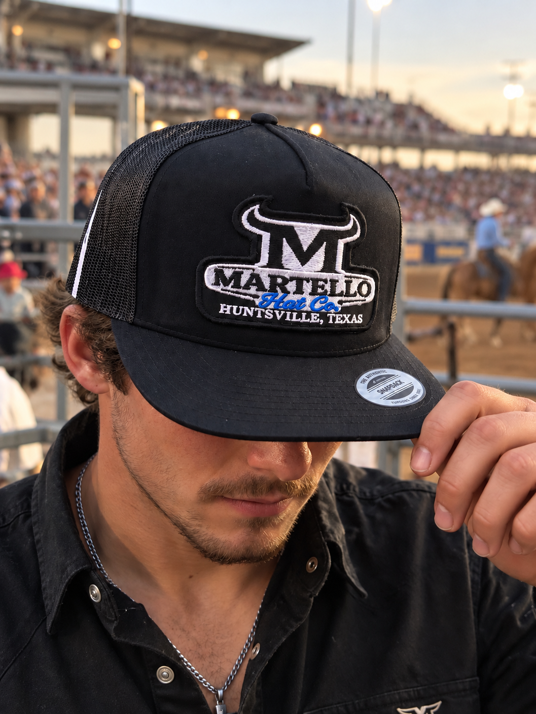 Black and Blue Martello Trucker