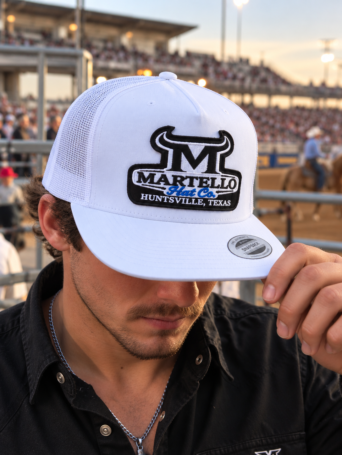 White and Royal Blue Martello Trucker
